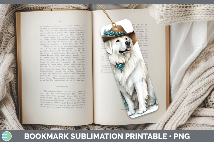 Dogs 03 Country Western Great Pyrenees Bookmark Sublimation