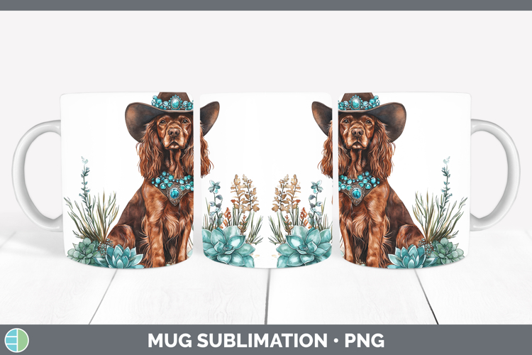Dogs 03 Country Western Irish Setter Mug Wrap Sublimation Co
