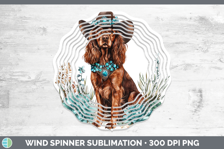 Dogs 03 Country Western Irish Setter Wind Spinner Sublimatio