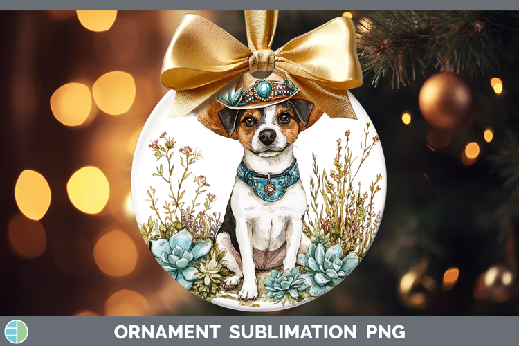 Dogs 03 Country Western Jack Russell Terrier Ornament Sublim