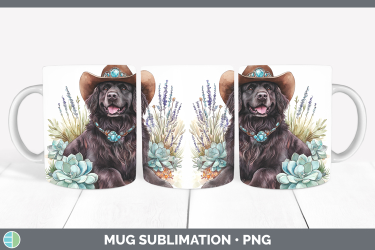 Dogs 03 Country Western Newfoundland Mug Wrap Sublimation Co