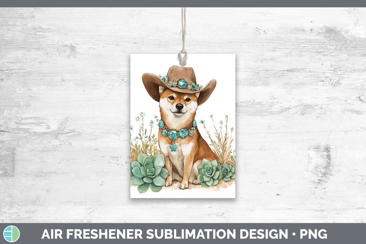 Dogs 03 Country Western Shiba Inu Air Freshener Sublimation