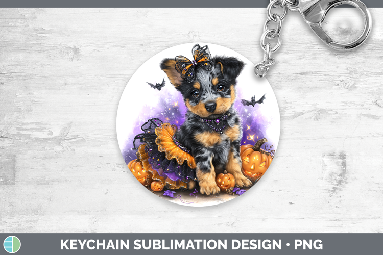 Dogs 03 Halloween Australian Cattle Dog Keychain Sublimation