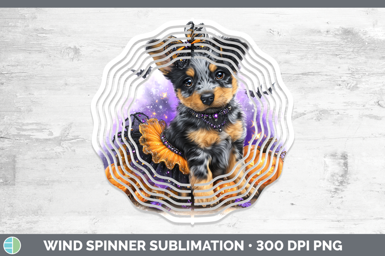 Dogs 03 Halloween Australian Cattle Dog Wind Spinner Sublima