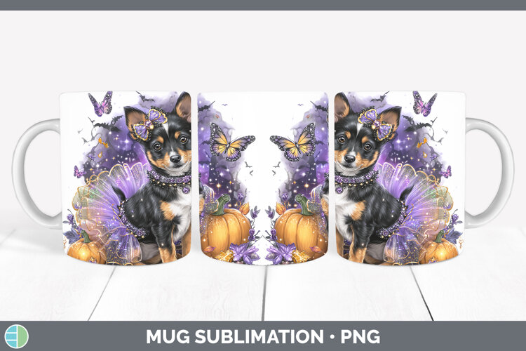 GorgeousDogs 03 Halloween Mug Wrap design.