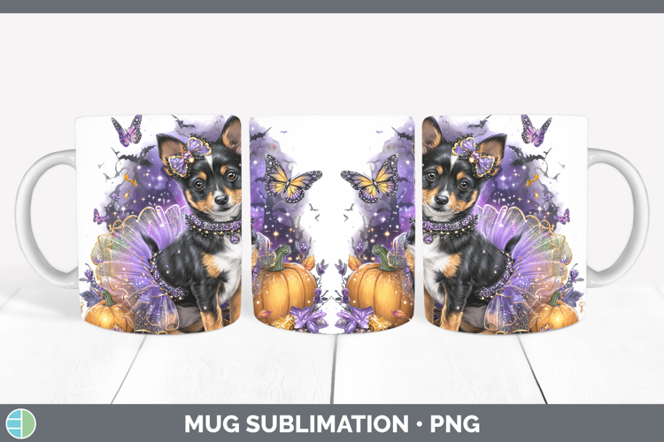 Dogs 03 Halloween Basenji Mug Wrap Sublimation Coffee Cup De