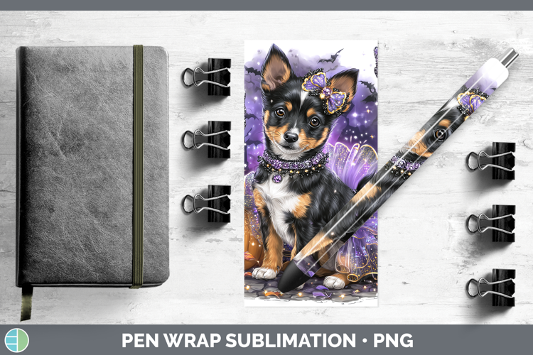 Dogs 03 Halloween Basenji Pen Wrap Sublimation Pen Designs