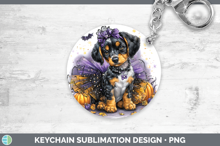 Dogs 03 Halloween Bluetick Coonhound Keychain Sublimation Ke