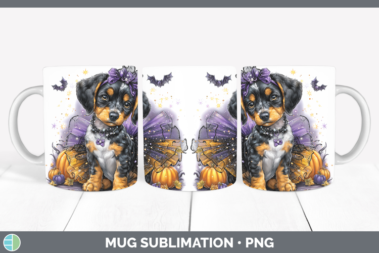 Dogs 03 Halloween Bluetick Coonhound Mug Wrap Sublimation Co