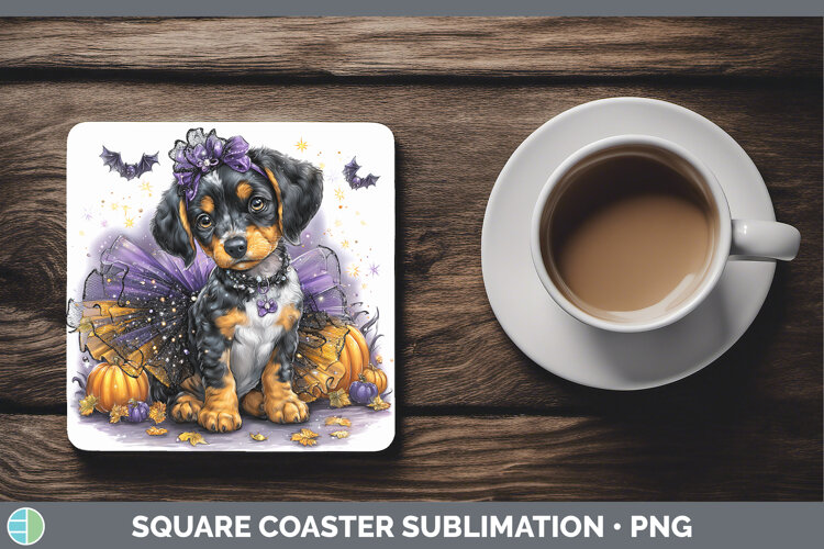 GorgeousDogs 03 Halloween Square Coaster design.