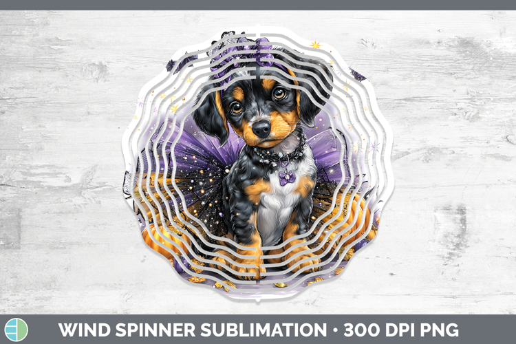 Dogs 03 Halloween Bluetick Coonhound Wind Spinner Sublimatio
