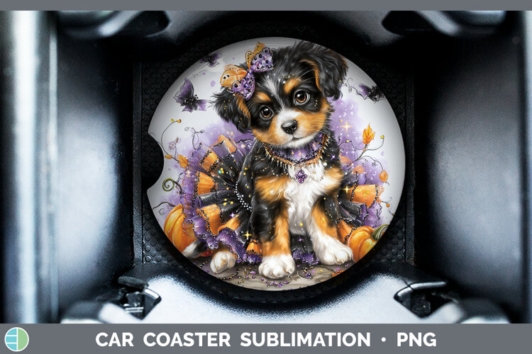 GorgeousDogs 03 Halloween Car Coaster design.