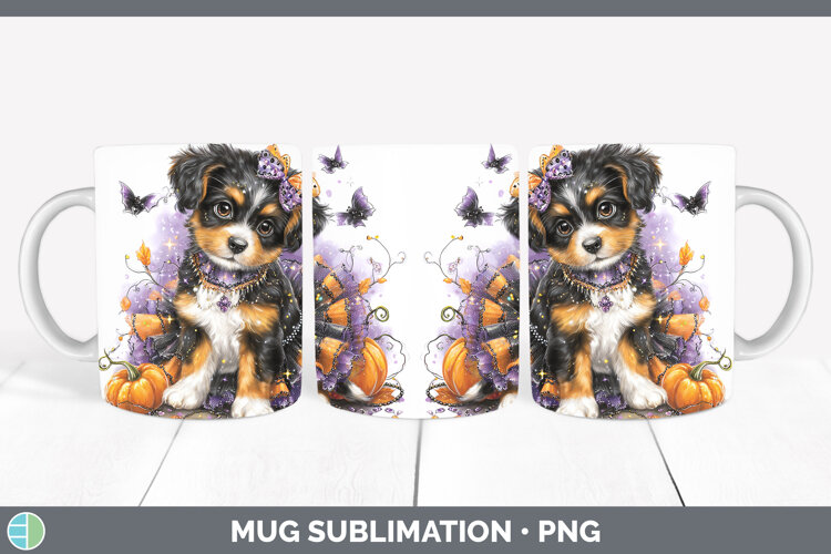 GorgeousDogs 03 Halloween Mug Wrap design.