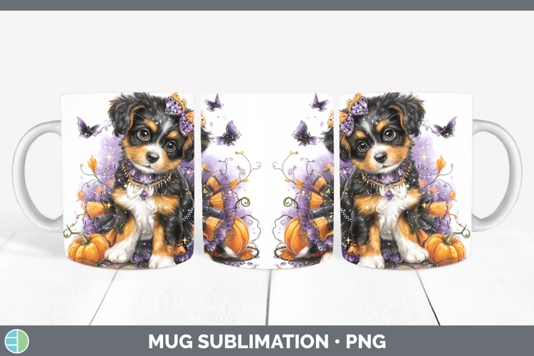 Dogs 03 Halloween Brittany Dog Mug Wrap Sublimation Coffee C