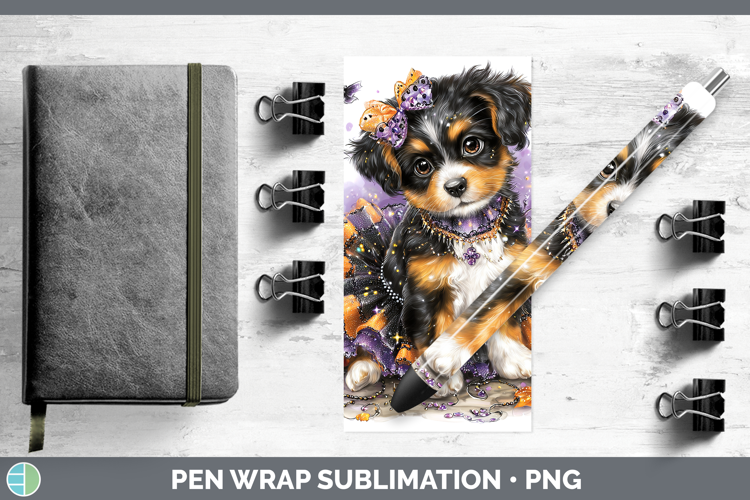 Dogs 03 Halloween Brittany Dog Pen Wrap Sublimation Pen Desi