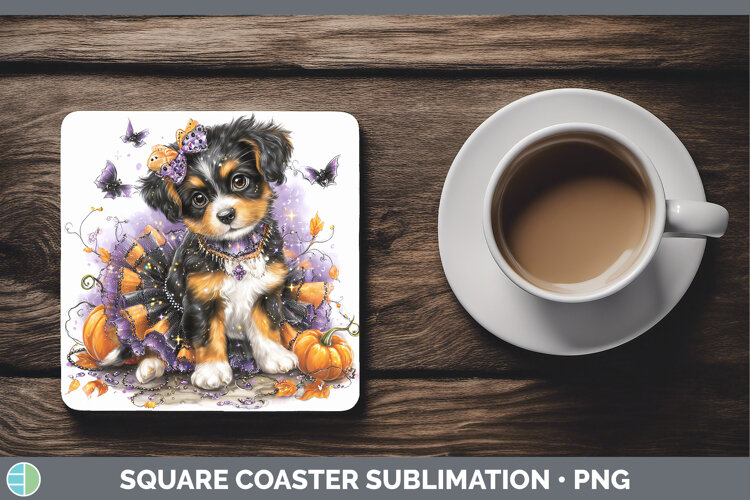 GorgeousDogs 03 Halloween Square Coaster design.