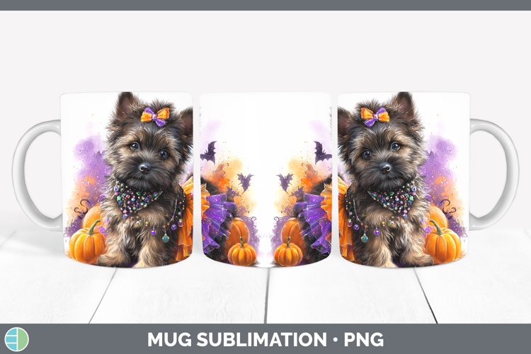 Dogs 03 Halloween Cairn Terrier Mug Wrap Sublimation Coffee