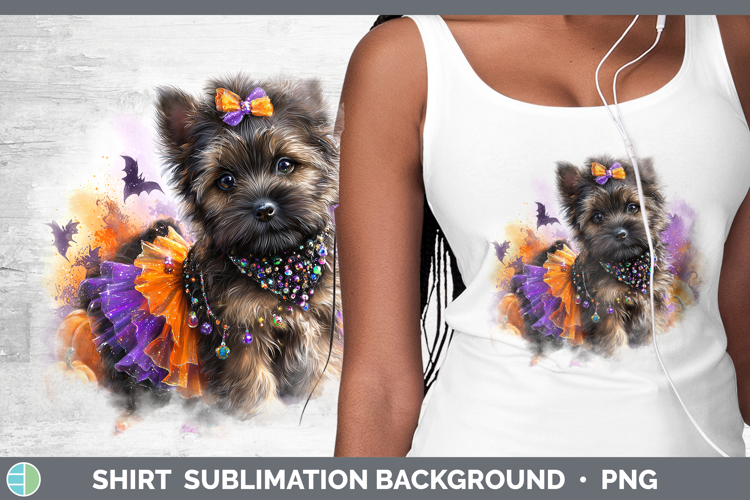 Dogs 03 Halloween Cairn Terrier Shirt Sublimation Background
