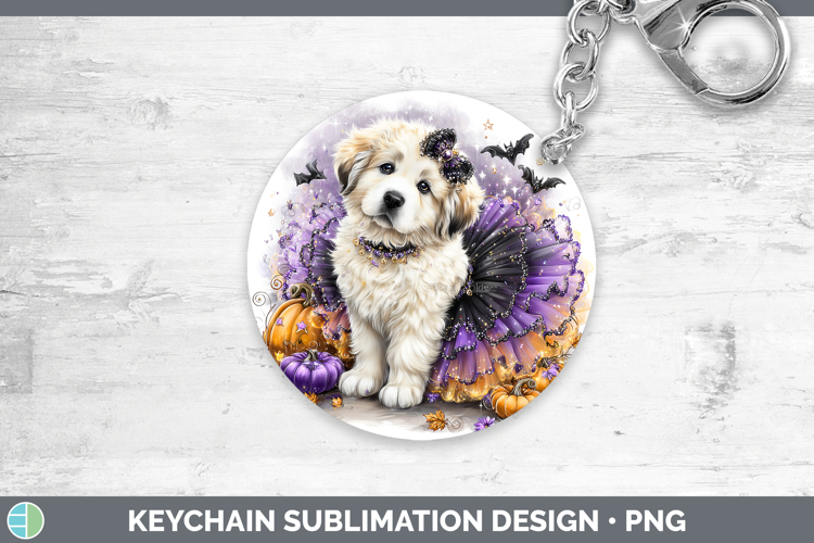 Dogs 03 Halloween Great Pyrenees Keychain Sublimation Keyrin