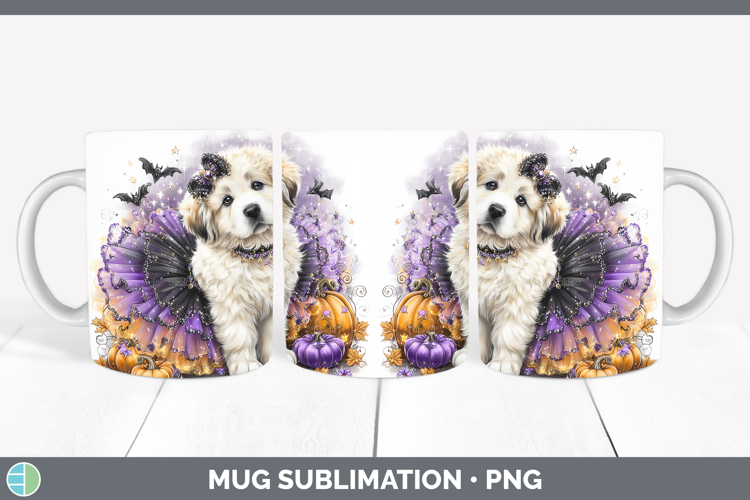 Dogs 03 Halloween Great Pyrenees Mug Wrap Sublimation Coffee