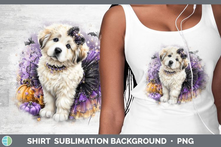 Dogs 03 Halloween Great Pyrenees Shirt Sublimation Backgroun