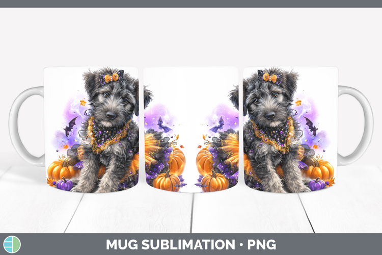 Dogs 03 Halloween Irish Wolfhound Mug Wrap Sublimation Coff