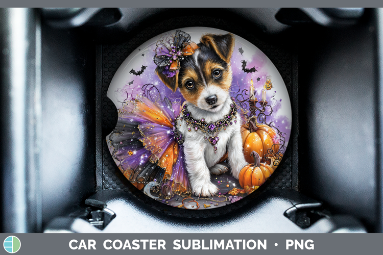 Dogs 03 Halloween Jack Russell Terrier Car Coaster Sublimati