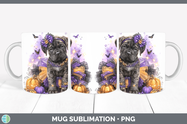 Dogs 03 Halloween Mastiff Mug Wrap Sublimation Coffee Cup De