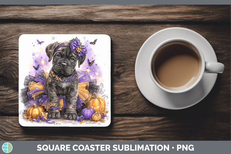 Dogs 03 Halloween Mastiff Square Coaster Sublimation Coaster