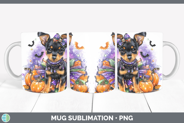 Dogs 03 Halloween Miniature Pinscher Mug Wrap Sublimation Co
