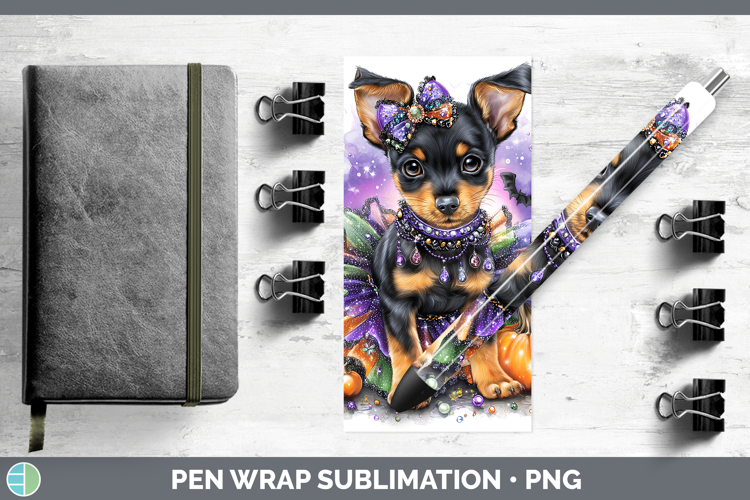 Dogs 03 Halloween Miniature Pinscher Pen Wrap Sublimation Pe