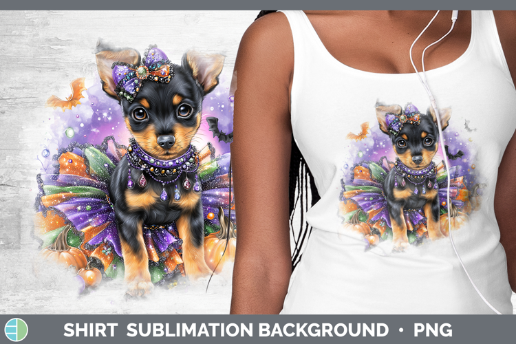 Dogs 03 Halloween Miniature Pinscher Shirt Sublimation Backg