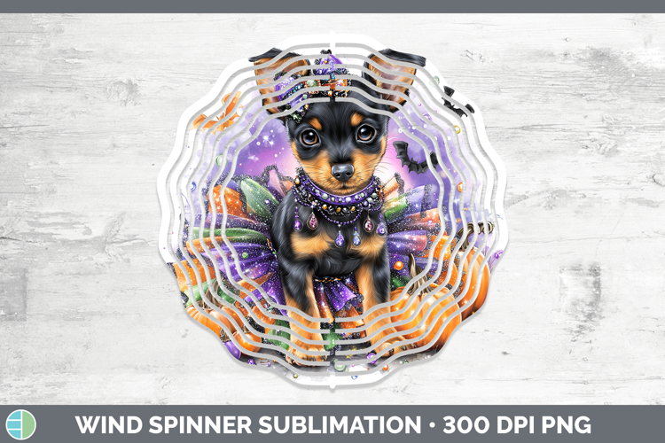Dogs 03 Halloween Miniature Pinscher Wind Spinner Sublimatio