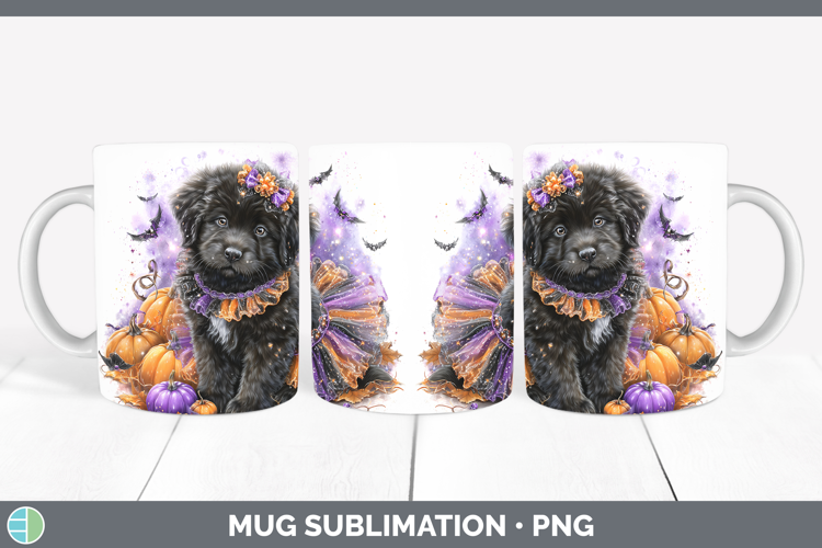 Dogs 03 Halloween Newfoundland Mug Wrap Sublimation Coffee C