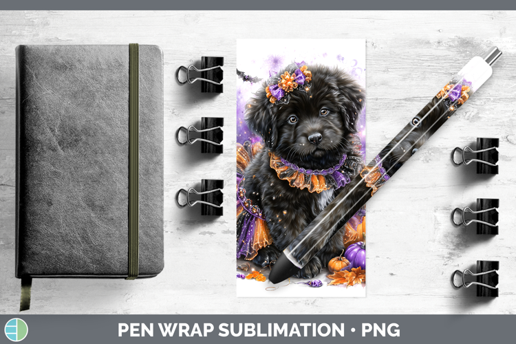 Dogs 03 Halloween Newfoundland Pen Wrap Sublimation Pen Desi