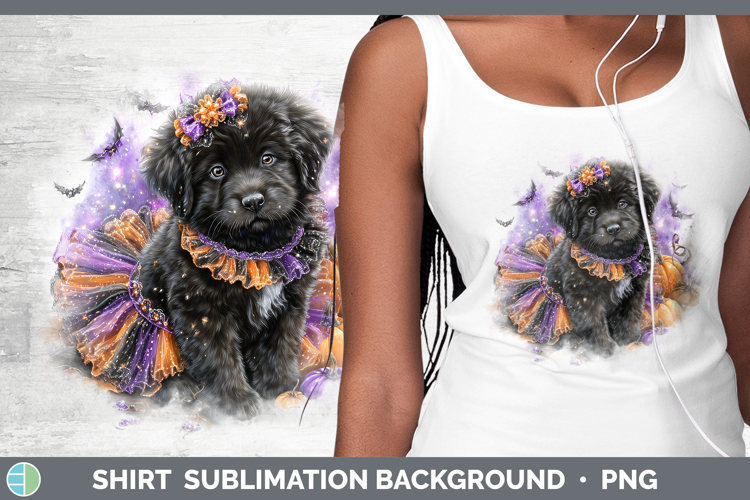 Dogs 03 Halloween Newfoundland Shirt Sublimation Background