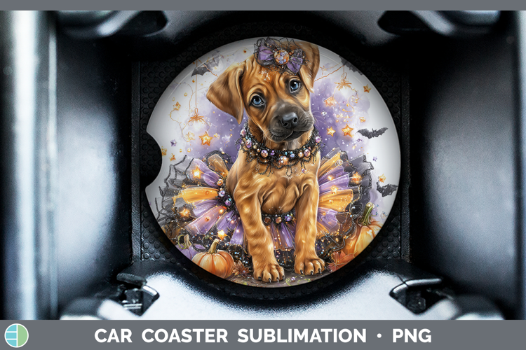 Dogs 03 Halloween Rhodesian Ridgeback Car Coaster Sublimatio
