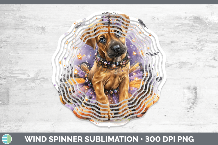 Dogs 03 Halloween Rhodesian Ridgeback Wind Spinner Sublimati
