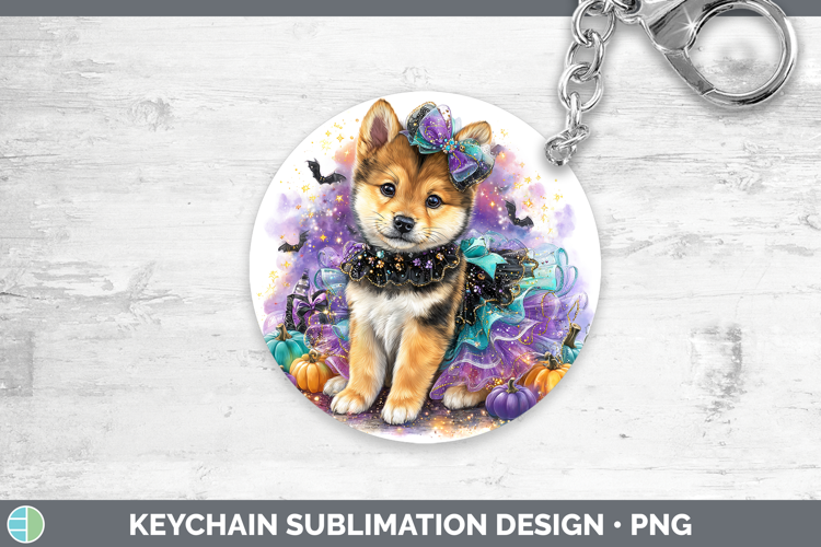 Dogs 03 Halloween Shiba Inu Keychain Sublimation Keyring Des