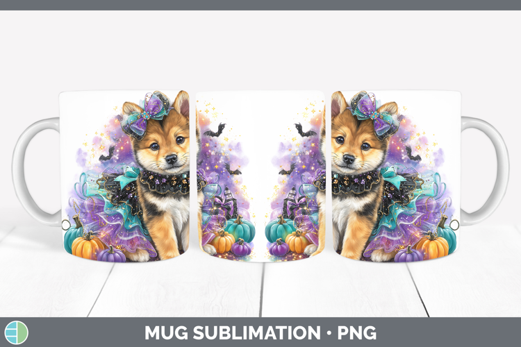 Dogs 03 Halloween Shiba Inu Mug Wrap Sublimation Coffee Cup