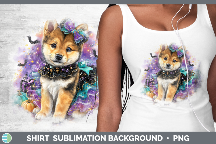 Dogs 03 Halloween Shiba Inu Shirt Sublimation Background Des