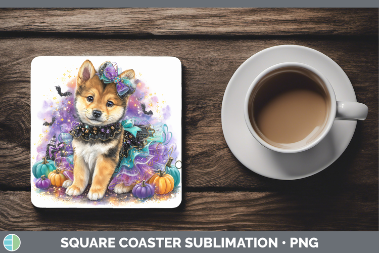 Dogs 03 Halloween Shiba Inu Square Coaster Sublimation Coast
