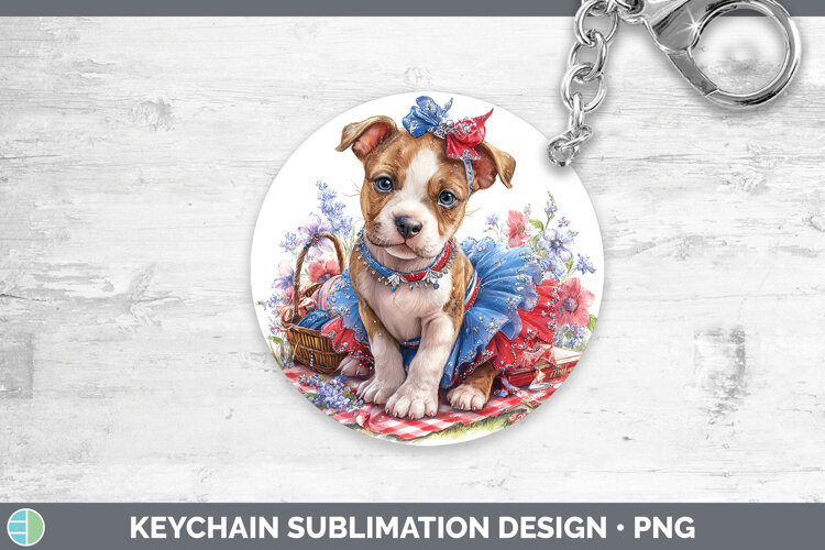 GorgeousDogs 03 Patriotic Keychain design.