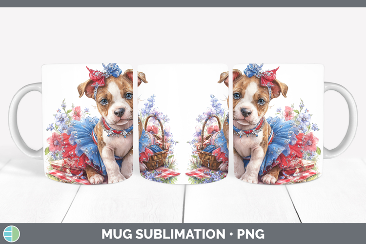 Dogs 03 Patriotic American Staffordshire Mug Wrap Sublimatio