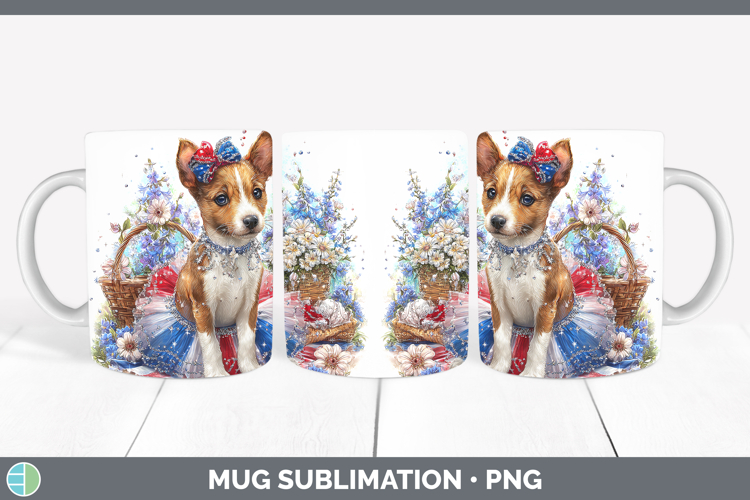 Dogs 03 Patriotic Basenji Mug Wrap Sublimation Coffee Cup De