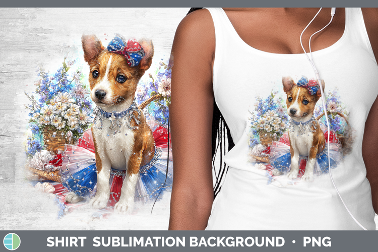 Dogs 03 Patriotic Basenji Shirt Sublimation Background Desig