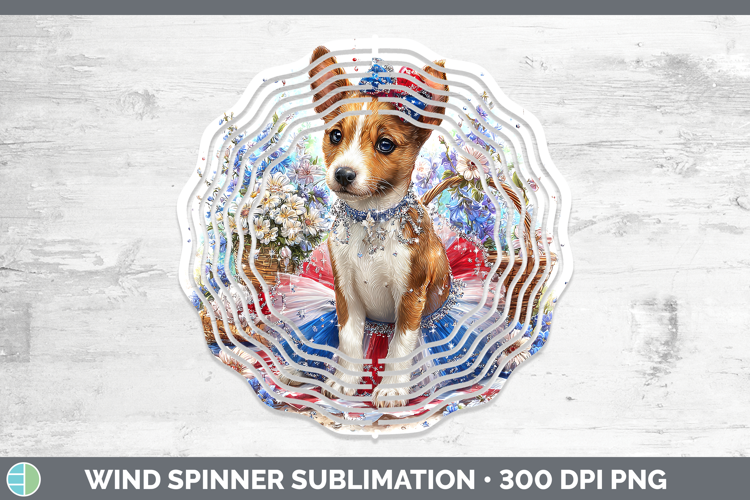 Dogs 03 Patriotic Basenji Wind Spinner Sublimation Spinner D