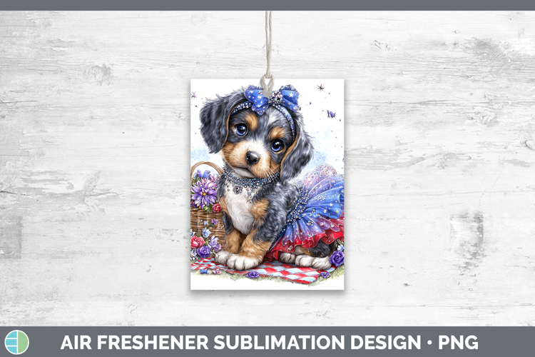 Dogs 03 Patriotic Bluetick Coonhound Air Freshener Sublimati