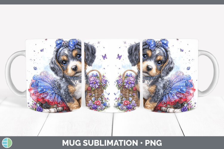 GorgeousDogs 03 Patriotic Mug Wrap design.