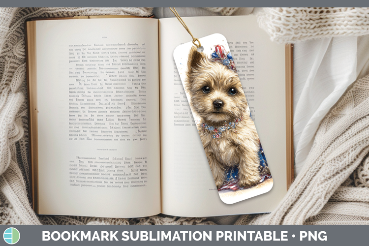 Dogs 03 Patriotic Cairn Terrier Bookmark Sublimation Printab